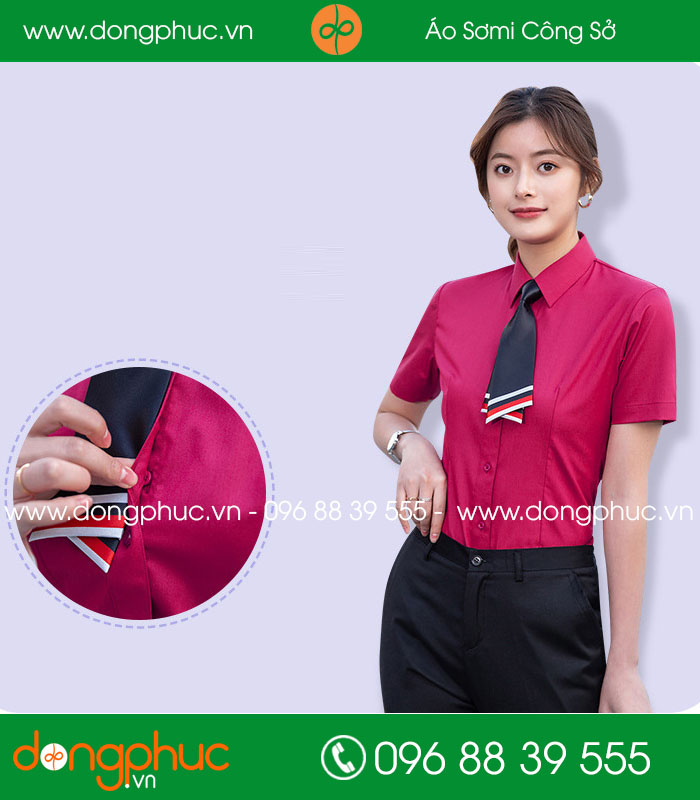 Đồng phục áo sơ mi màu tím